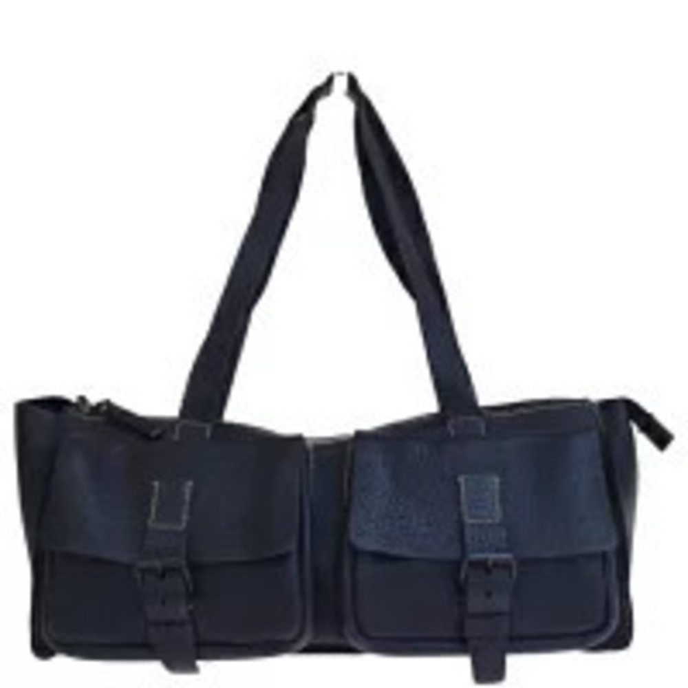 Saint Laurent canvas leather multipocket duffle bag flap pockets